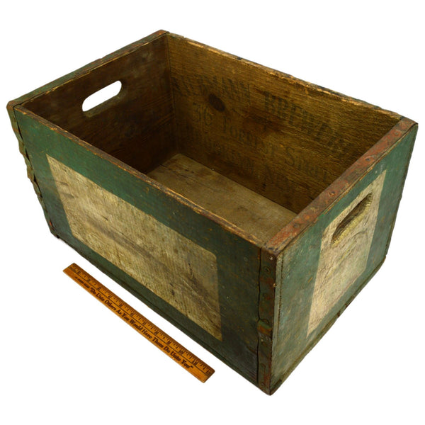 Vintage RHEINGOLD BEER CRATE Metal Wrapped "LIEBMANN BREWERIES" Box GREAT PATINA
