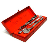 Vintage SNAP-ON TOOLS 1/4" Drive 6-Pt SOCKET RATCHET SET #KRA-229 Excellent SAE