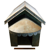 Vintage HOMEMADE DOG HOUSE Wood w/ TIN ROOF! Superb OLD GREEN PAINT & PATINA!!