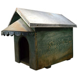 Vintage HOMEMADE DOG HOUSE Wood w/ TIN ROOF! Superb OLD GREEN PAINT & PATINA!!