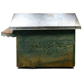 Vintage HOMEMADE DOG HOUSE Wood w/ TIN ROOF! Superb OLD GREEN PAINT & PATINA!!