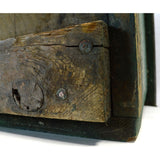 Vintage HOMEMADE DOG HOUSE Wood w/ TIN ROOF! Superb OLD GREEN PAINT & PATINA!!