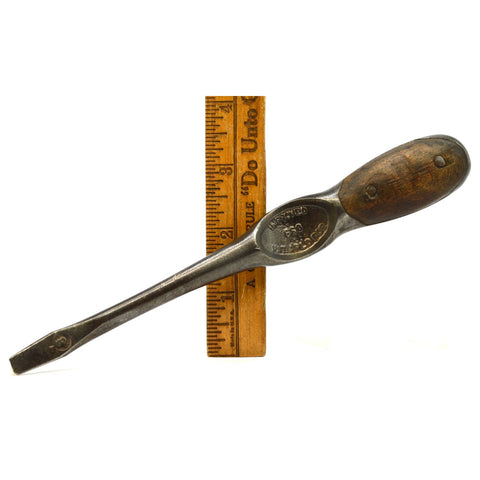 Vintage H.D SMITH 8" FLATHEAD SCREWDRIVER No. 3 "Perfect Handle" S-MONOGRAM LOGO