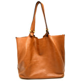 Briefly Used MICHAEL KORS COLGATE SHOULDER TOTE Grab Bag BROWN LEATHER Large MK