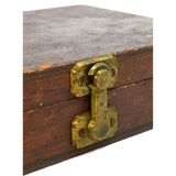 Vintage WOODEN TOOLBOX 11x8x3" Unique OLD CHISEL &/or DRILL BIT BOX Neat Latch!!