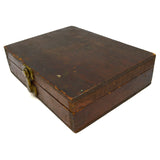 Vintage WOODEN TOOLBOX 11x8x3" Unique OLD CHISEL &/or DRILL BIT BOX Neat Latch!!