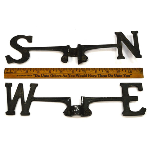 Vintage WEATHERVANE N-S-E-W DIRECTIONAL Replacement STEAMPUNK Repurpose ALUMINUM