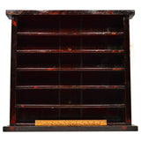 Antique MAHOGANY GOLF BALL DISPLAY SHELF w/ 6 Numbered Shelves 20"x22" SHADOWBOX