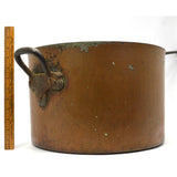 Antique HUGE COPPER POT Double Iron Handles 27 LITER/~7 GAL Large & Heavy KETTLE