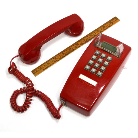Hard To Find CORTELCO 'RED' CORDED TELEPHONE Wall Mounted CORD PHONE *Untested*