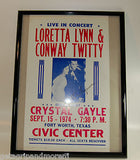 1974 Loretta Lynn & Conway Twitty Concert Poster !!SIGNED!! !!!FRAMED!!!