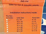 10 x 10 Firestone .045 mil EPDM Flexible Fish Pond Liner for Water Features!!