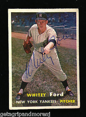 1957 Topps Autographed Whitey Ford #25 Rare Hall of Fame Great Story