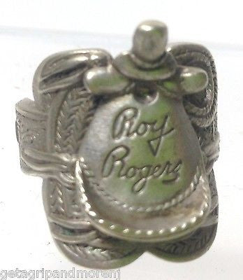 1948 Roy Rogers Endorsed Western Saddle RING Nickel SILVER Exc. Condition!! RARE