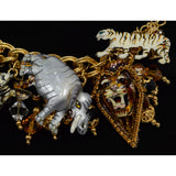 Excellent! LUNCH AT THE RITZ "JUNGLE  BRUNCH" CHARM BRACELET Lion TIGER Monkey +