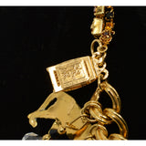 Excellent! LUNCH AT THE RITZ "JUNGLE  BRUNCH" CHARM BRACELET Lion TIGER Monkey +