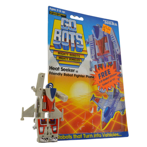 Vintage TONKA GOBOTS "HEAT SEEKER" #52 Friendly Robot FIGHTER PLANE + CARD-BACK!