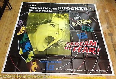 1961 Scream of Fear MOVIE POSTER 6 Sheet (4 Piece) 81 in x 81 in AWESOME!