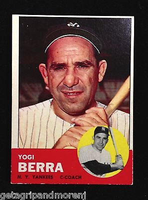 1963 Topps Yogi Berra #340 Baseball Card Yankees Hall of Fame