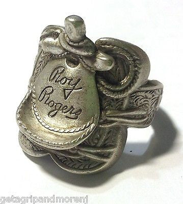 1948 Roy Rogers Endorsed Western Saddle RING Nickel SILVER Exc. Condition!! RARE