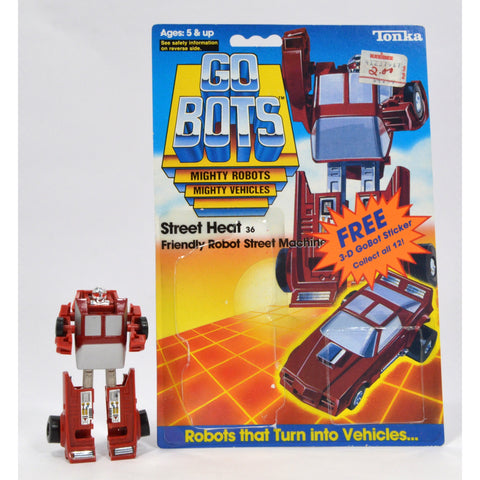 Vintage TONKA GOBOTS "STREET HEAT" #36 Friendly FUNNY CAR MACHINE w/ CARD-BACK!!