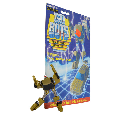 Vintage TONKA GOBOTS "STINGER" #53 Enemy Robot SPORTS CAR w/ ORIGINAL CARD-BACK!