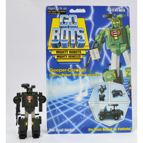 Vintage TONKA GOBOTS "GEEPER-CREEPER" #28 Enemy OFF-ROAD VEHICLE w/ CARD-BACK!!